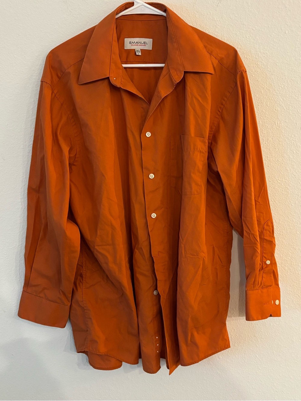 Emanuel Ungaro Men's Orange Button-Up Shirt